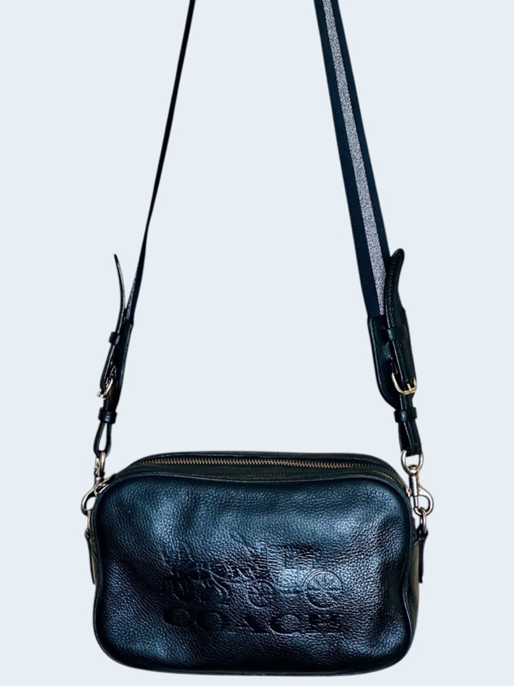 Coach Black Pebbled Leather Jes Crossbody Bag - Picture 3 of 16